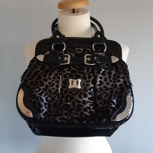 Feng Chun Cheetah Purse Black and Brown